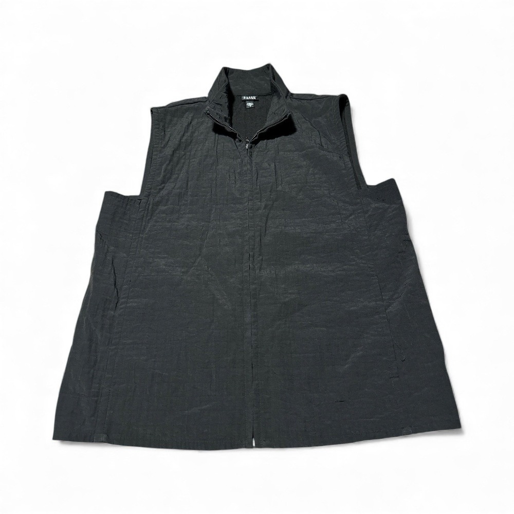 EILEEN FISHER RAYON NYLON COTTON FULL ZIP‎ TWO SIDE POCKETS VEST SIZE S